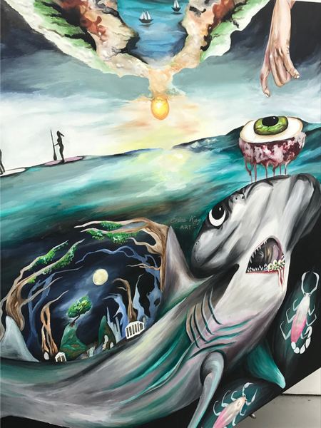 Surrealist Shark Painting