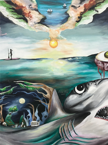 Surrealist Shark Painting